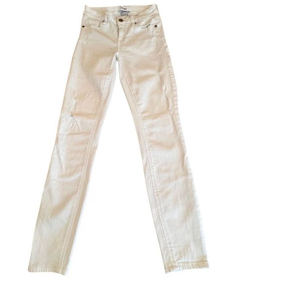 Pistola White Distressed Low Rise Skinny Jeans Sz 25 EUC Summer Spring Vacation - Picture 1 of 10